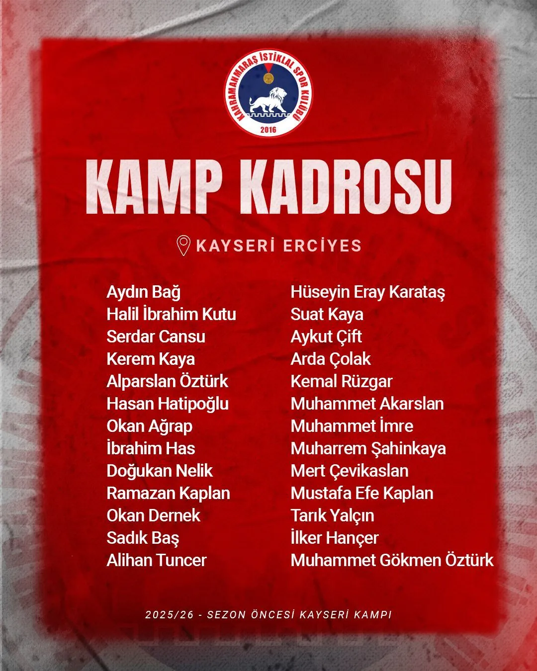 Kahramanmaras Istiklalspor Sezon Hazirliklarina Kayseri Kampiyla Basliyor 1