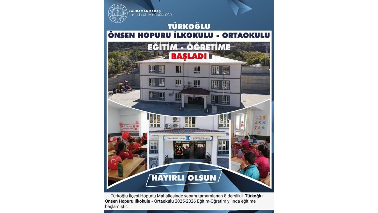 Türkoğlu'na Eğitim Müjdesi 8 Derslikli Modern Okul Açıldı (2)