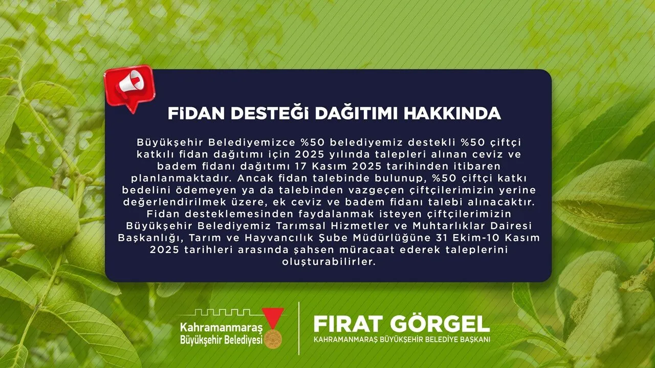 Kahramanmarasta Hibeli Fidan Destegi Basvurulari Basladi 1