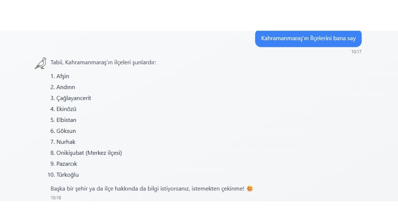 Kumru Kahramanmaraş'ın İlçelerini Sayarken Dulkadiroğlu'nu Es Geçti! (1)