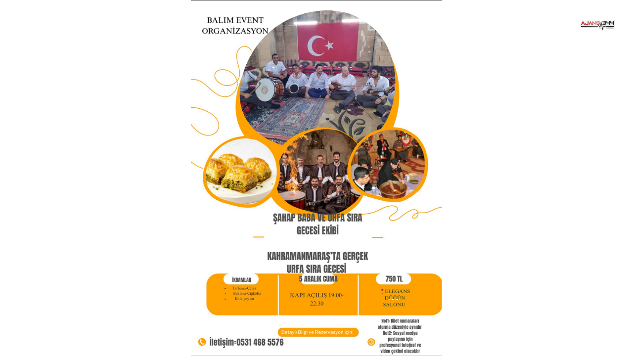 Urfa Sıra Gecesi Kahramanmaraş'a Gelecek-1