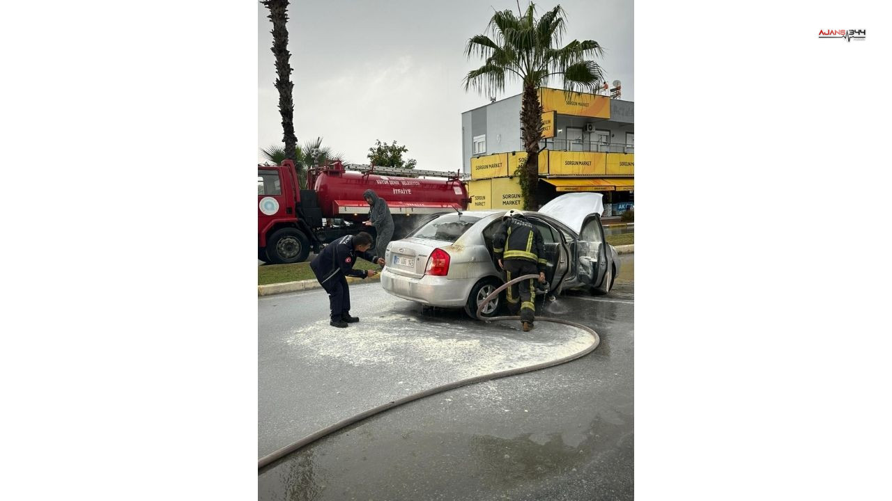 Yanan Arabadan Kendini Dısarı Attı Ajans344 (1)