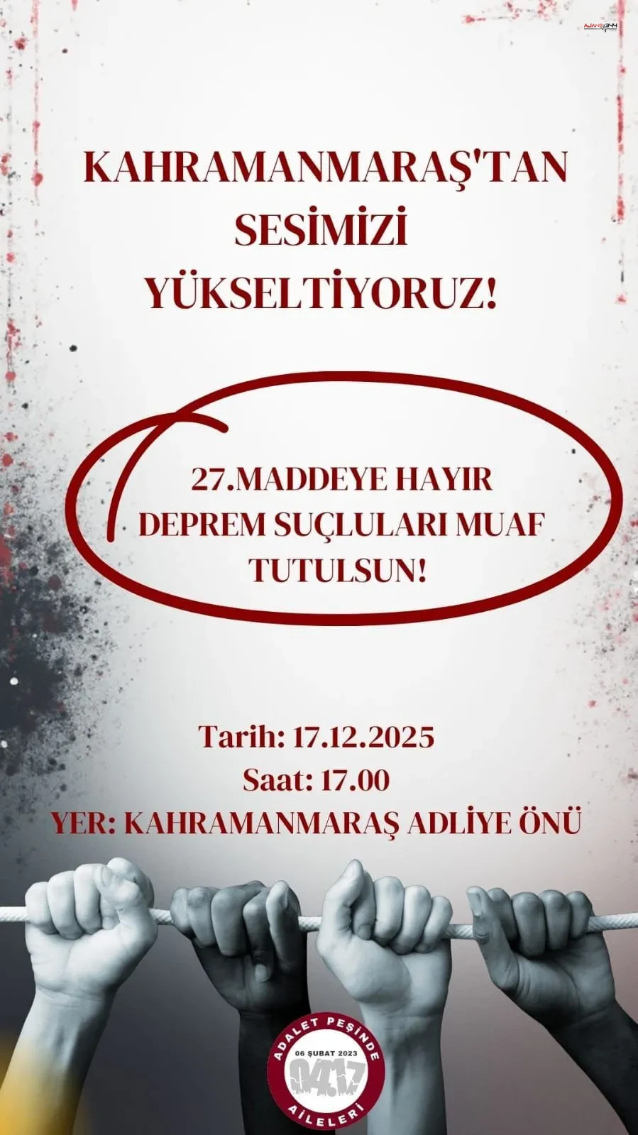 Kahramanmarasta Depremzede Ailelerden Toplu Adalet Cagrisi