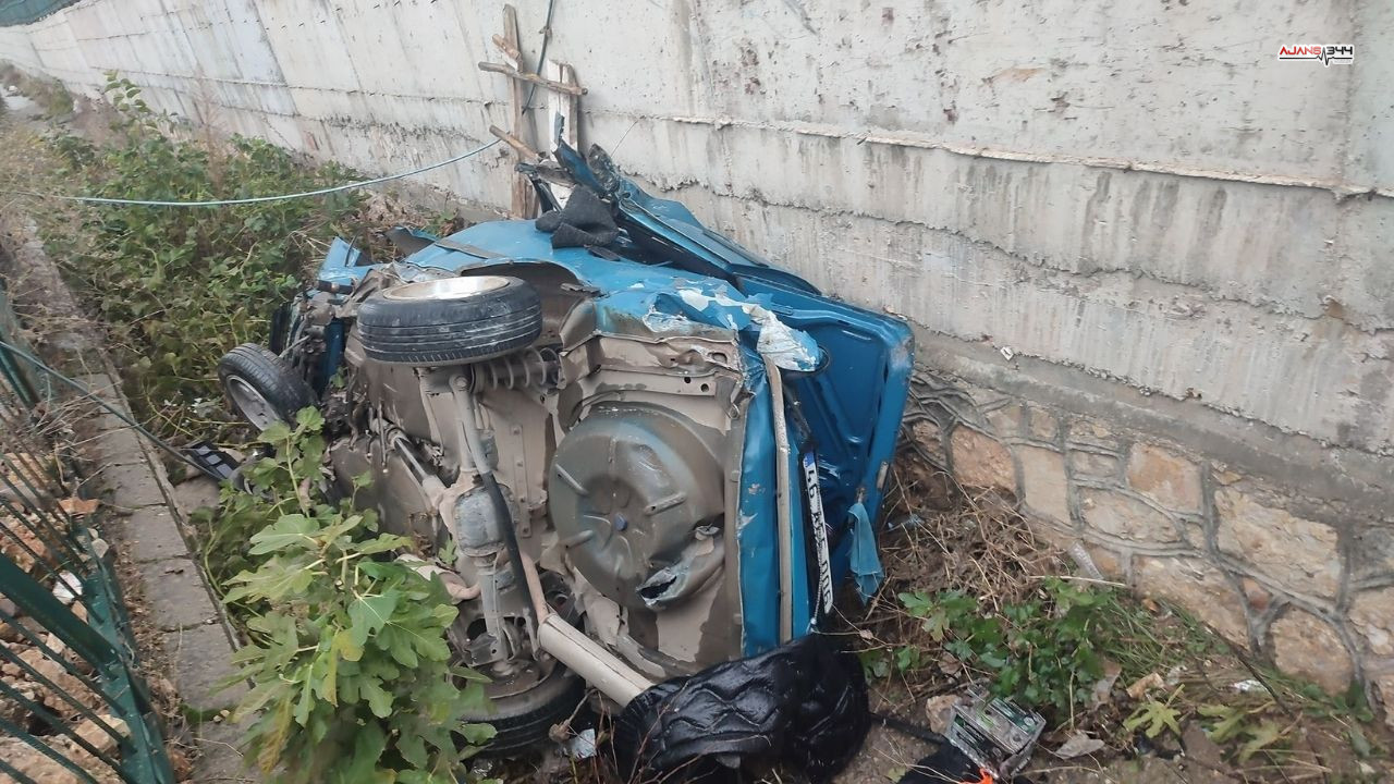 Kahramanmaraş'ta Otomobil Drenaj Kanalına Uçtu Ajans344 (1)