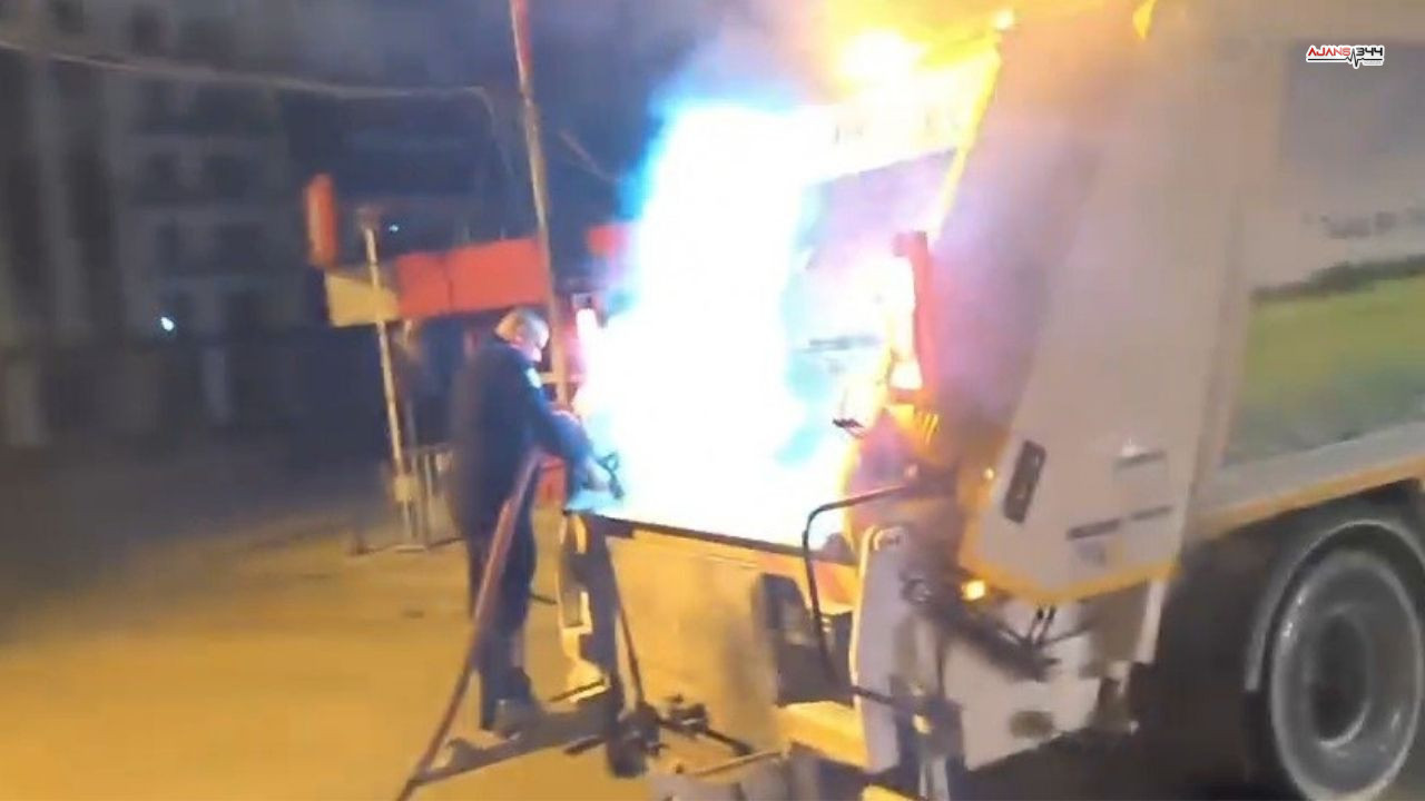 Yanan Çöp Kamyonu Ajnas344 (1)