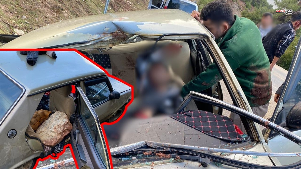 Kahramanmaraş’ta Yola Yuvarlanan Kaya Parçası Facia Getirdi; 1'i Ağır 2 Yaralı