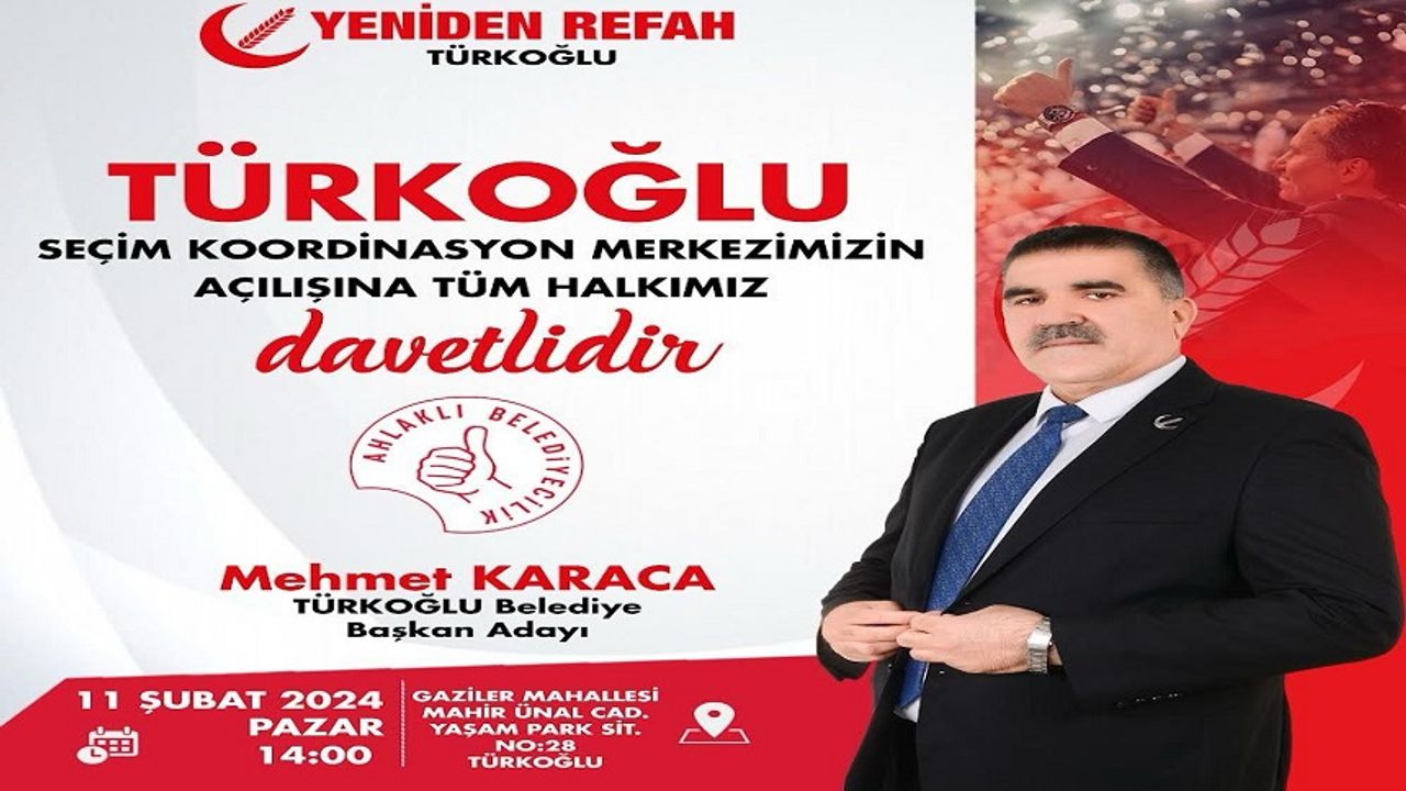 Yeniden Refah Partisi Türkoğlu Seçim Koordinasyon Merkezi Açılışı Töreni