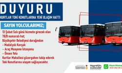 Kurtlar TOKİ’ye Yeni Toplu Taşıma Hattı Hizmete Başlıyor