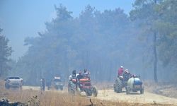 Orman yangınına çiftçi filosuyla müdahale