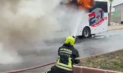 Yolcu Otobüsü Alev Aldı