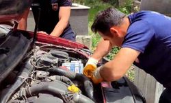 Araç Motoruna Sıkışan Yavru Kedi Kurtarıldı