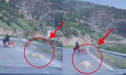 Kahramanmaraş’ta Köpeği Motosikletle Sürükledi