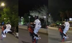 Kahramanmaraş'ta Motor Sürücüsünden Akrobasi Hareketler!