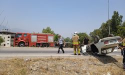 Ters Dönen Otomobildeki 2 Kişi Yaralandı