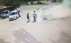 Marketten Çıkıp Aracına Bindi 10 Metre Sonra Dumana Boğuldu