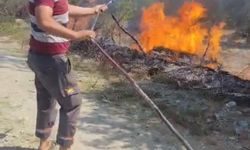 Sıcaktan Kopan Elektrik Teli Yangına Neden Oldu