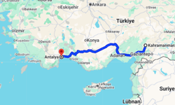 Kahramanmaraş Alanya arası kaç km?