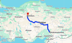 Kahramanmaraş Ankara arası kaç km?