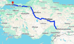 Kahramanmaraş İstanbul arası kaç km?
