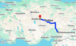 Kahramanmaraş Kırşehir arası kaç km?