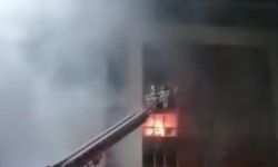 Şantiyede Bulunan Binada Yangın Çıktı