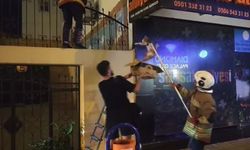Demir Korkulukta Mahsur Kalan Kedi Kurtarıldı