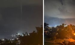Gece Saatlerinde Deniz Üzerinde Hortum Oluştu