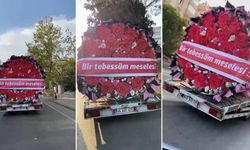 Kahramanmaraş'ta Dev Çiçek Buketi İle Şehri Turladı