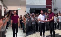 Öğrenciler, öğretmenlerini gözyaşları ve alkışlarla uğurladı
