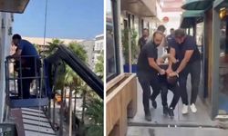 Polis, Kapıyı Açmayan Firariyi Vinçle İçeri Girerek Gözaltına Aldı