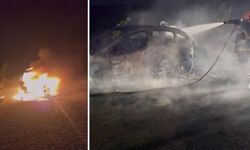 Seyir Halinde Yanan Otomobil Kullanılamaz Hale Geldi