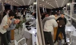 Kafede iki grup arasında kavga çıktı yumruklar havada uçuştu