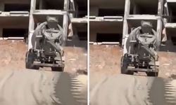 Kahramanmaraş’ta Beton Mikseri Harcı Yola Dökerek İlerledi