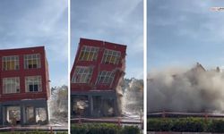 Titreşim yöntemi ile kontrollü bina yıkımı gerçekleştirildi