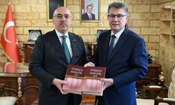 TDK Başkanı Osman Mert, KSÜ Rektörü Ak'ı ziyaret etti