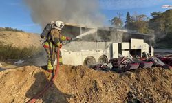 Hatay’da Otobüs Alev Alev Yandı