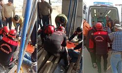 Kahramanmaraş'ta çalışan işçi dengesini kaybedip yere düştü