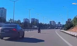 Otoyolda bisikletli tehlikesi: Kazaya ramak kaldı