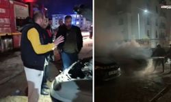 Park halindeki otomobilde yangın çıktı