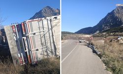 Direksiyon Hakimiyeti Kaybedilince Kamyon Şarampole Devrildi