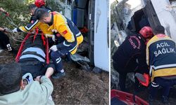 Kahramanmaraş'ta kamyon uçuruma yuvarlandı: sürücü kurtarıldı