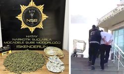 Araçta yapılan aramada 1 kilo 750 gram esrar bulundu