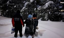 Kahramanmaraş'ta karda mahsur kalan vatandaşlara AFAD yetişti
