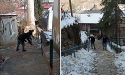 Kar yağışının ardından Saimbeyli'de tuzlama çalışmaları başladı