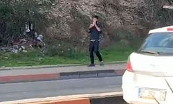 Kaldırımda açıkça uçucu madde kullanan şahıs tepki çekti