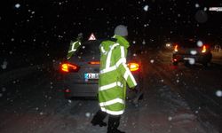 Karayolları ekipleri Alacabel'de kar küreme ve tuzlama çalışması yaptı