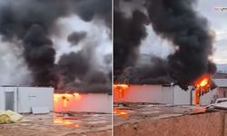 Elbistan'da yangından 2 işçi dumandan etkilendi