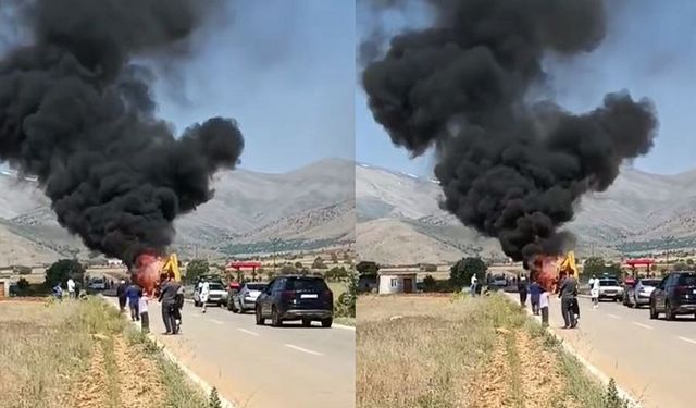 Kahramanmaraş’ta panik anları: Kepçe bomba gibi patladı