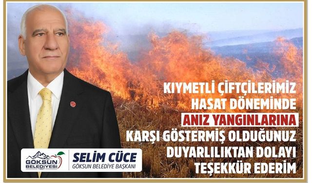 Selim Cüce’den çiftçilere teşekkür