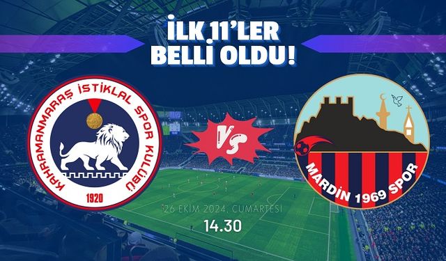 İstiklalspor – Mardin 1969 Spor Maçı 11’leri Belli Oldu